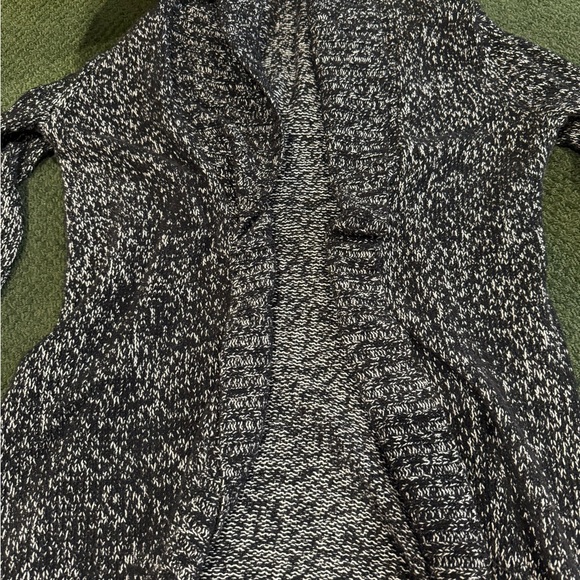 Merona Women’s Long Sleeve Cardigan Sweater jacket Knit black/ white - Picture 6 of 17